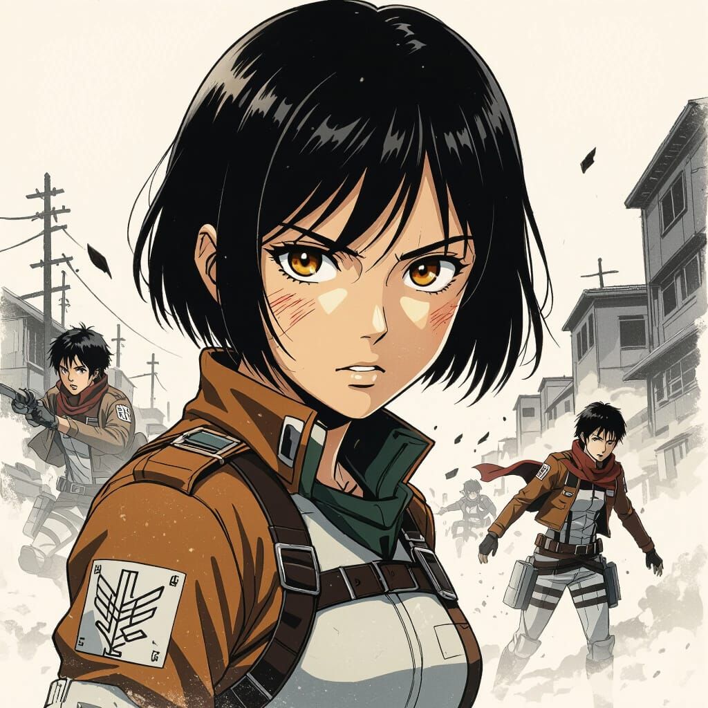 Titan Fighter in Manga Style