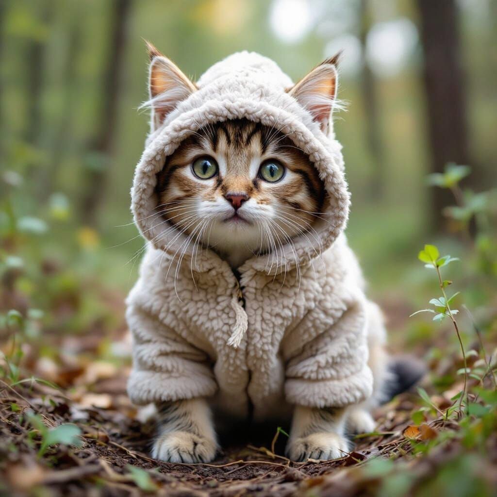 Childlike Forest Creature with Leaf Belt and Pendant