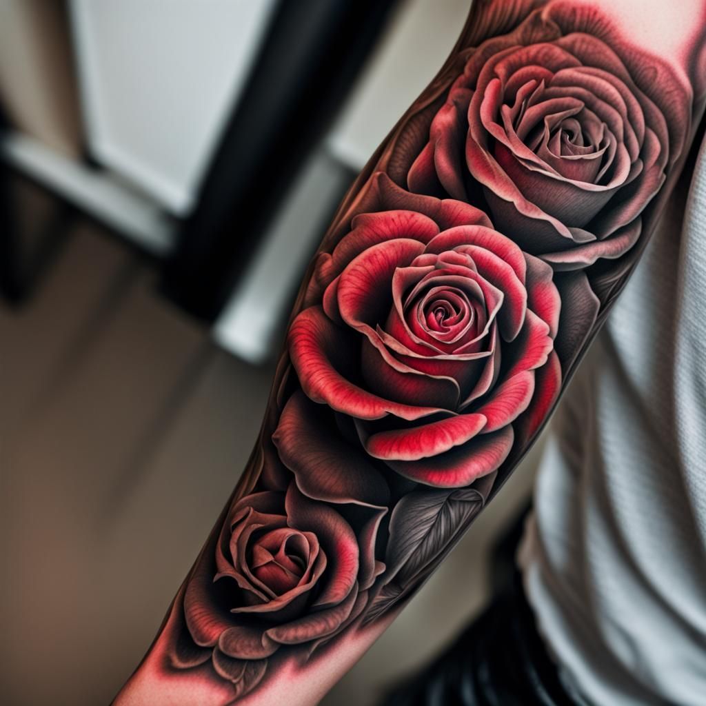Hyperrealistic Rose Tattoo in High Definition