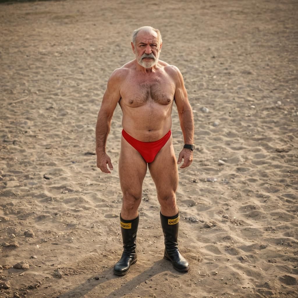 Powerful Serbian Wrestler in Golden Hour Light