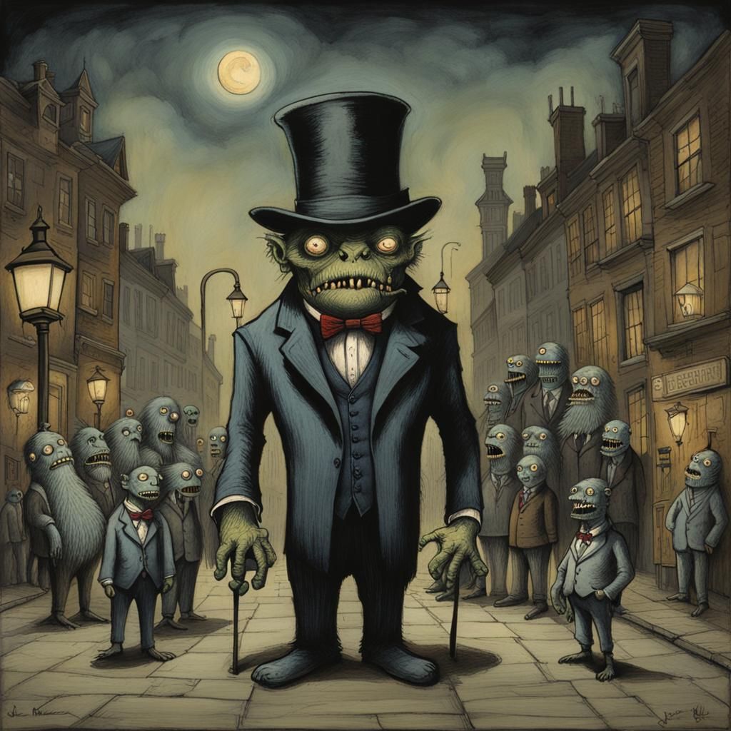 Monstrous Conspirators in Muted Gouache Painting