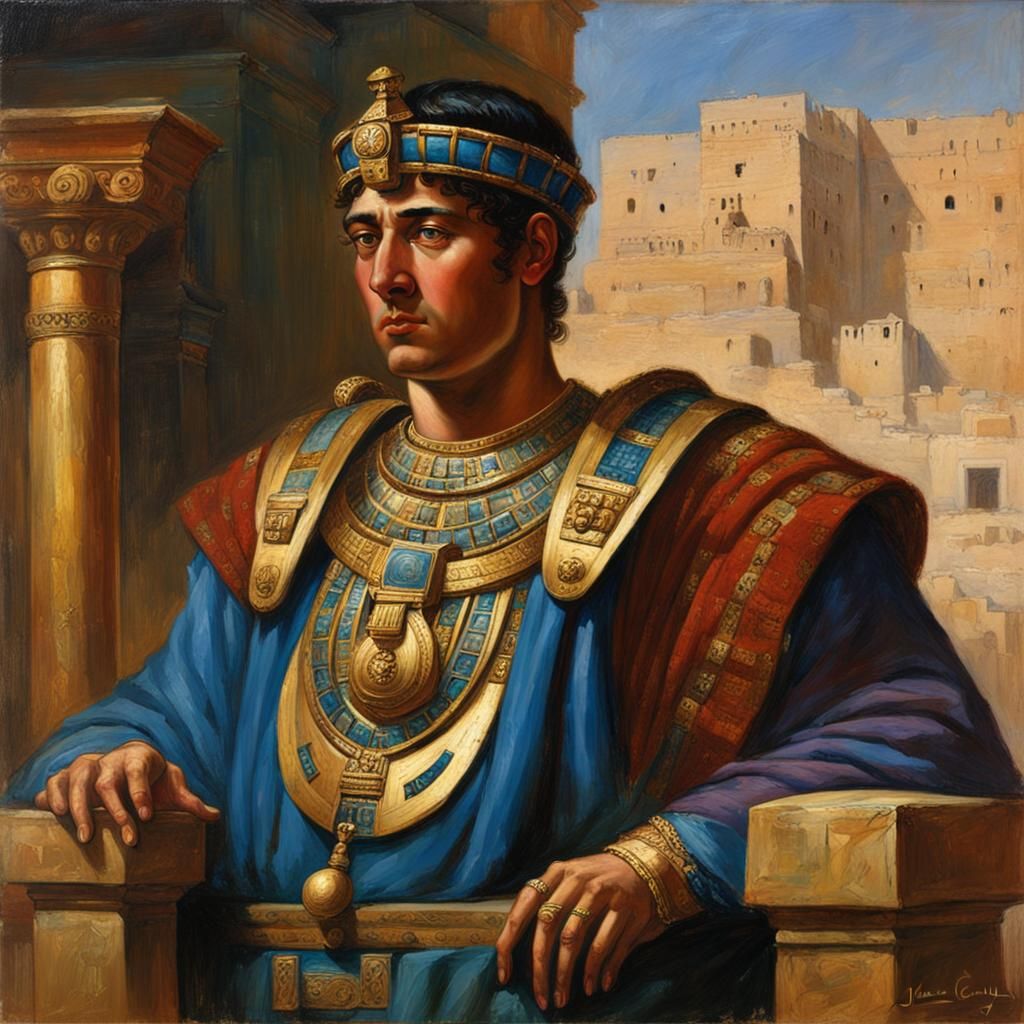 Ptolemy XIII Portrait in Oil Painting Style