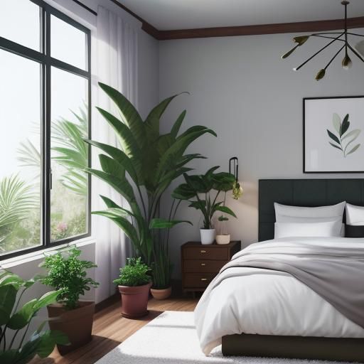 Modern Fuchsia and Olive Bedroom Interior