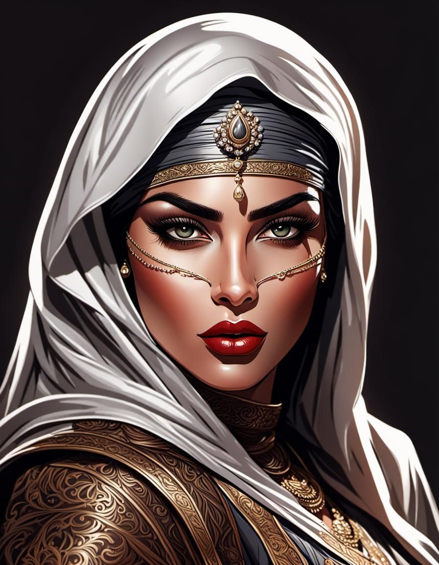 Persian Assassin Princess: Fashion Sketch in 8K