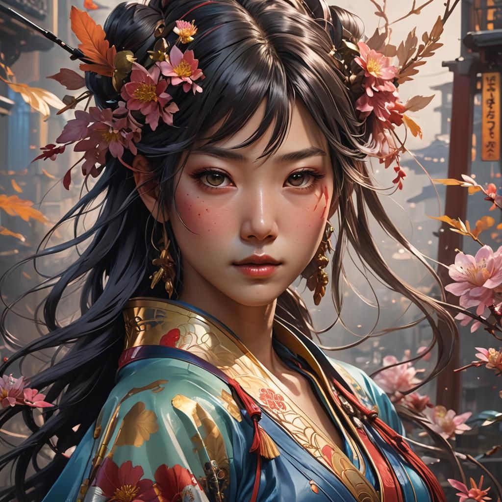 Detailed Portrait in Digital Art Style