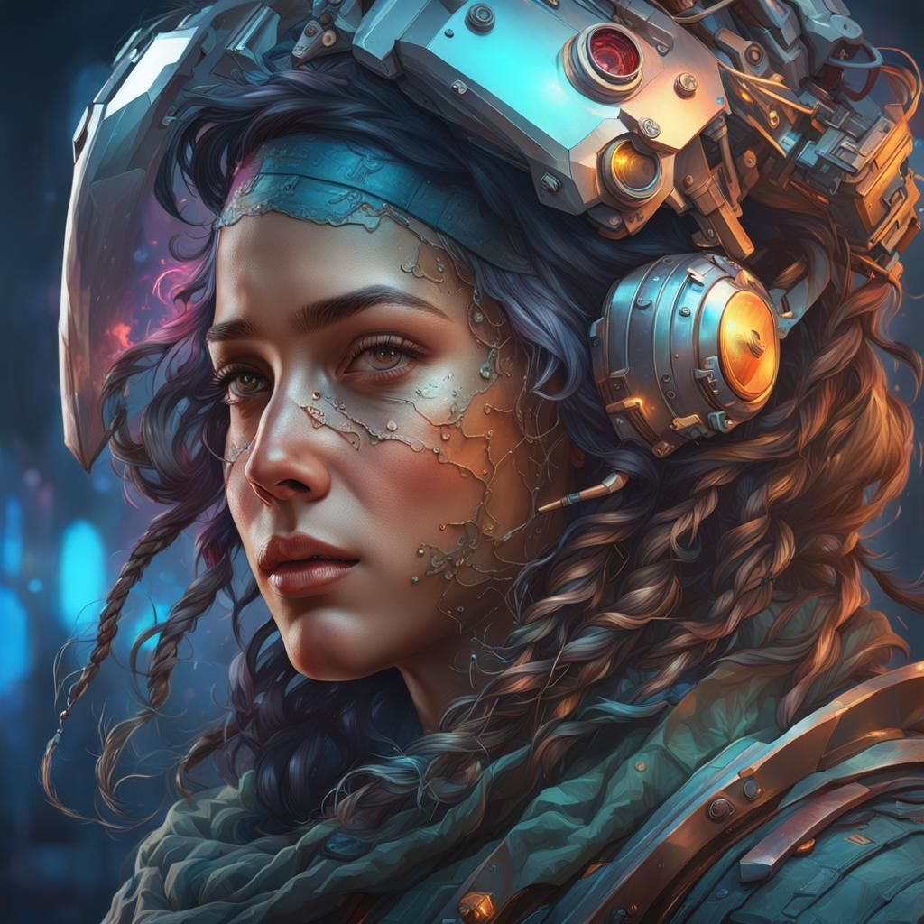 Astronaut Portrait in Art Nouveau Style