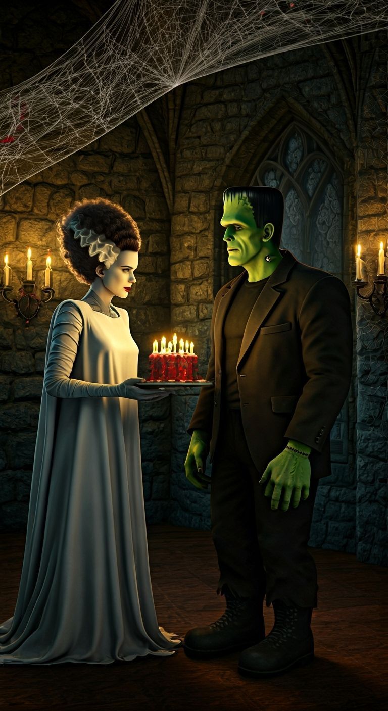 Bride of Frankenstein Hosts Monster's Birthday Party in Goth...