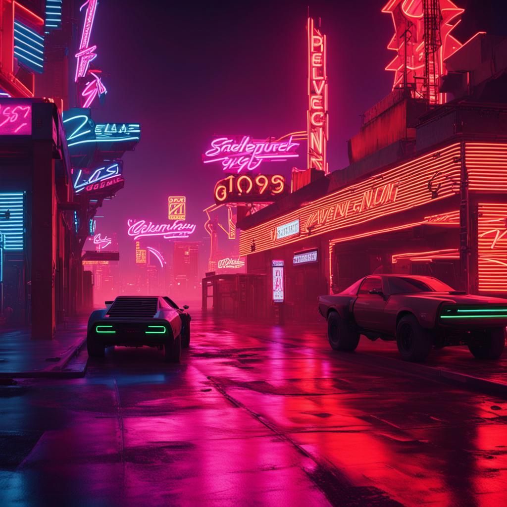 Cyberpunk Neon Cityscape at Night