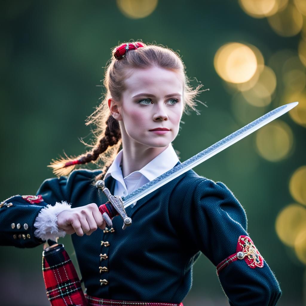 Scottish Highland Dancer with Sword: Professional Photograph...
