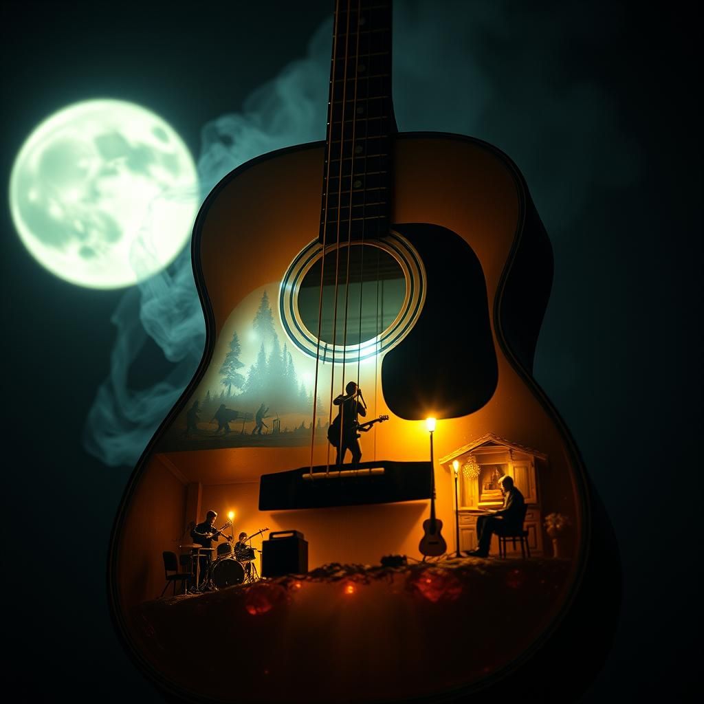 Enchanted Acoustic Guitar with Dreamlike Musical Scenes