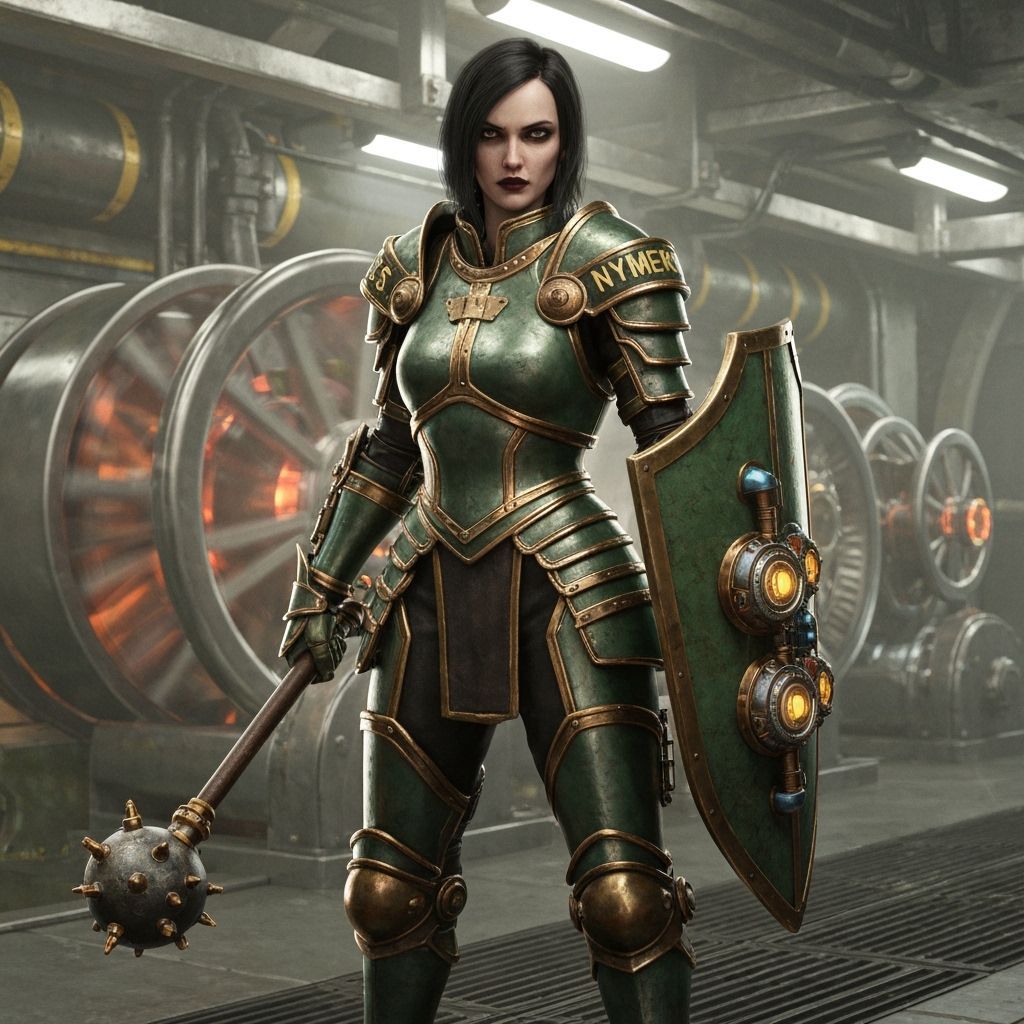 Sci-Fi Warrior Rina in Detailed Plate Armor