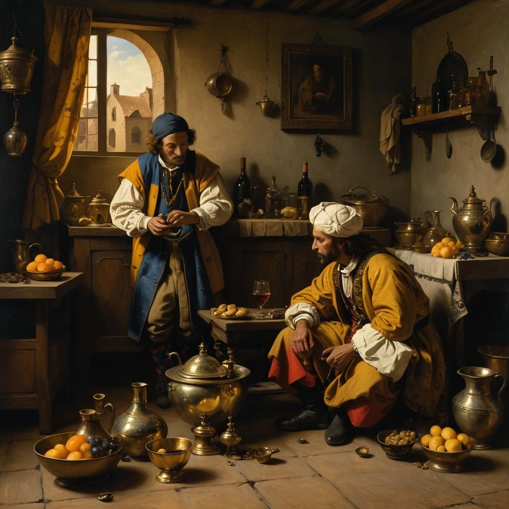 Dutch Masters Still Life: Harlequin and Trader