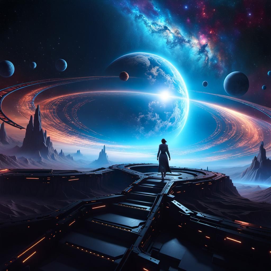 Poet Walks the Galactic Path: Cosmic Art