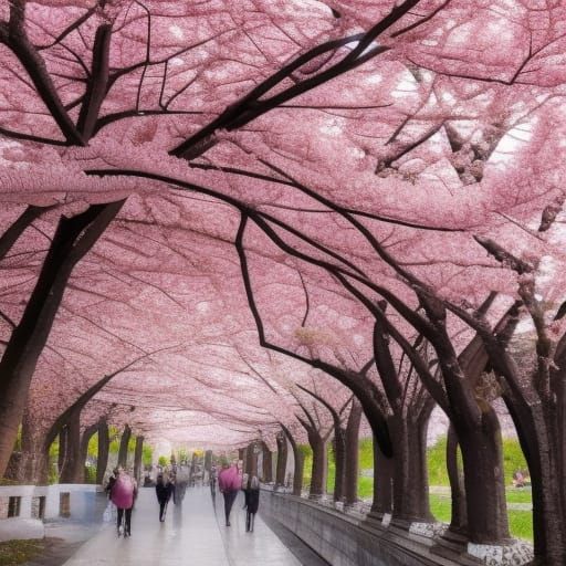 Hyperdetailed Cherry Blossoms in Russian Style