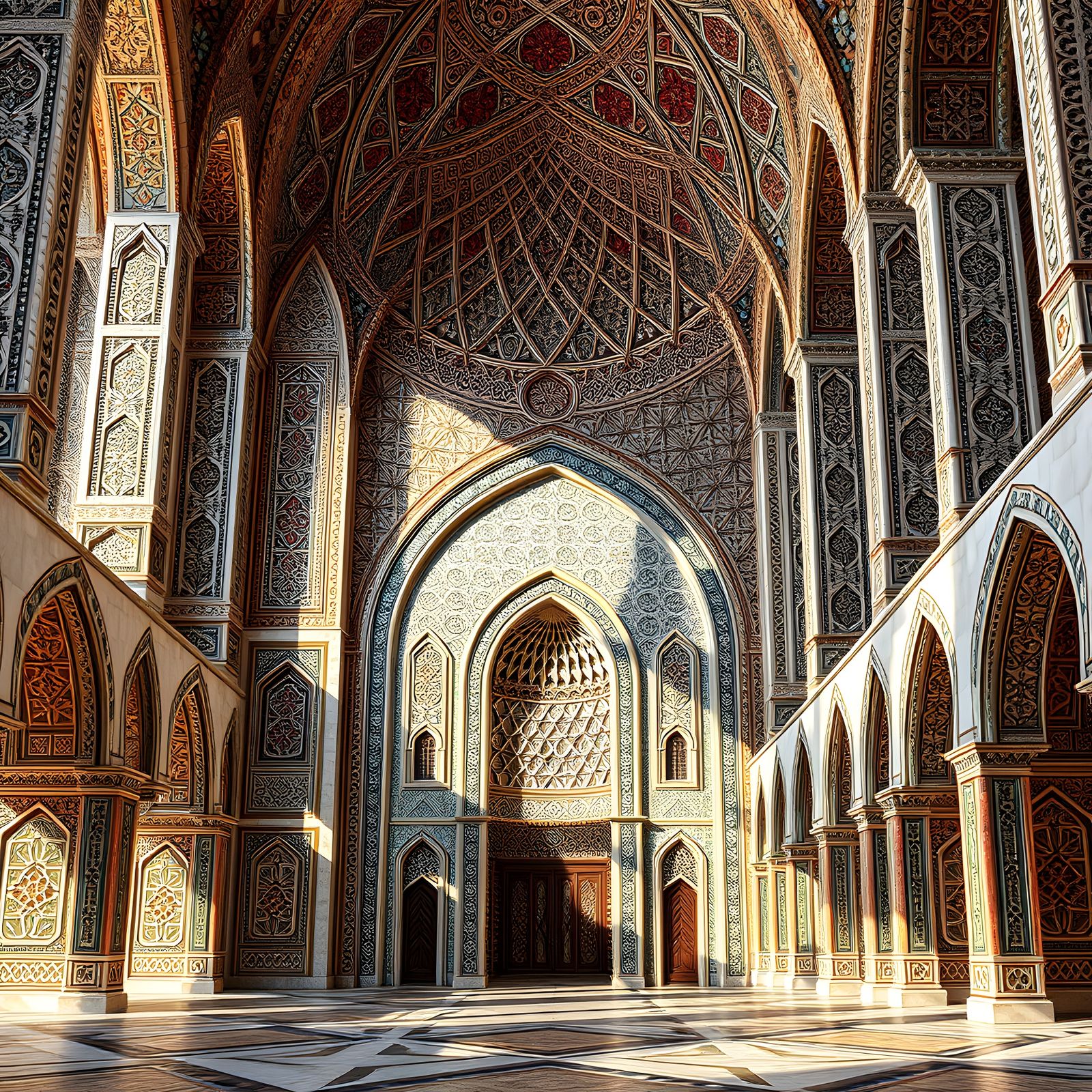 Intricate Mosque Made of Textured Artwork