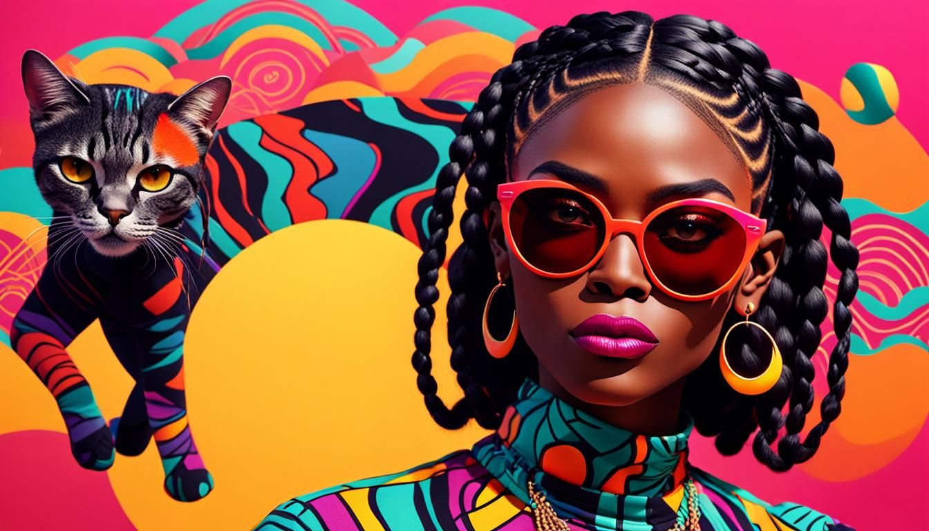 Stylish Animated Woman in Sunglasses