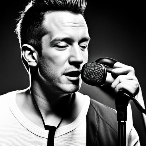 JC Chasez Singing, Eyes Closed, Hyperrealistic HDR