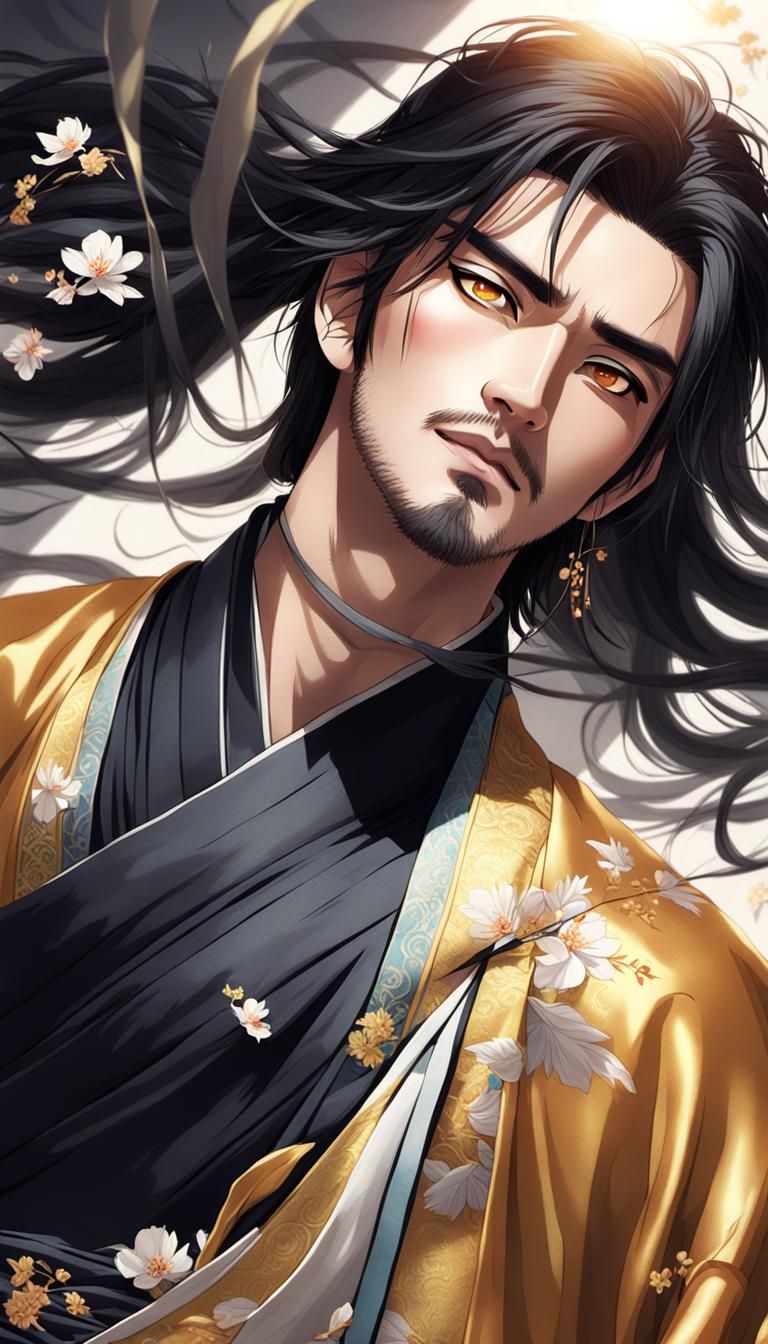 Handsome Man in Hanfu: Anime Concept Art