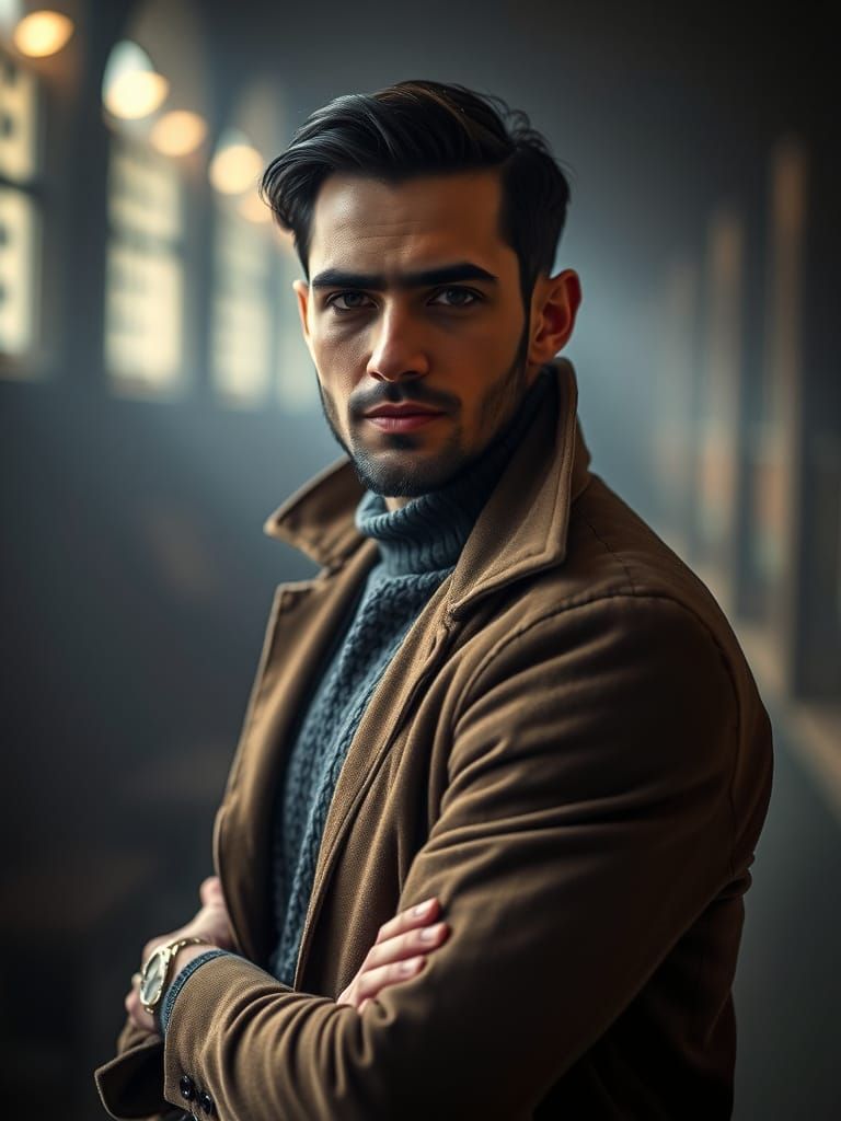 Actor in Moody Editorial Fashion Portrait