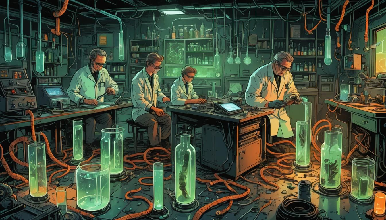 Gritty Comic Art: Scientists Transform into Earthworms