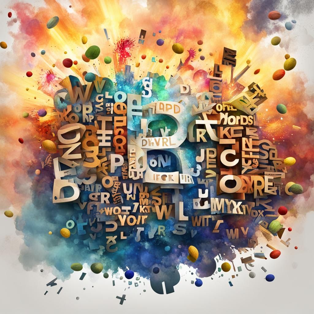 Alphabet Explosion: Word Art in Abstract Style