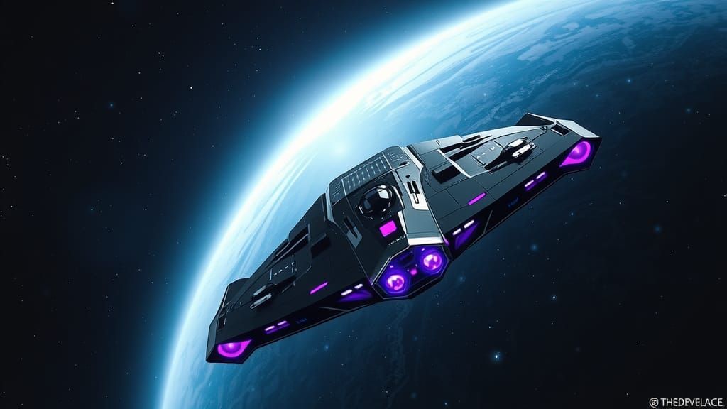 Symmetrical Spaceship Approaching Black Hole in Deep Space