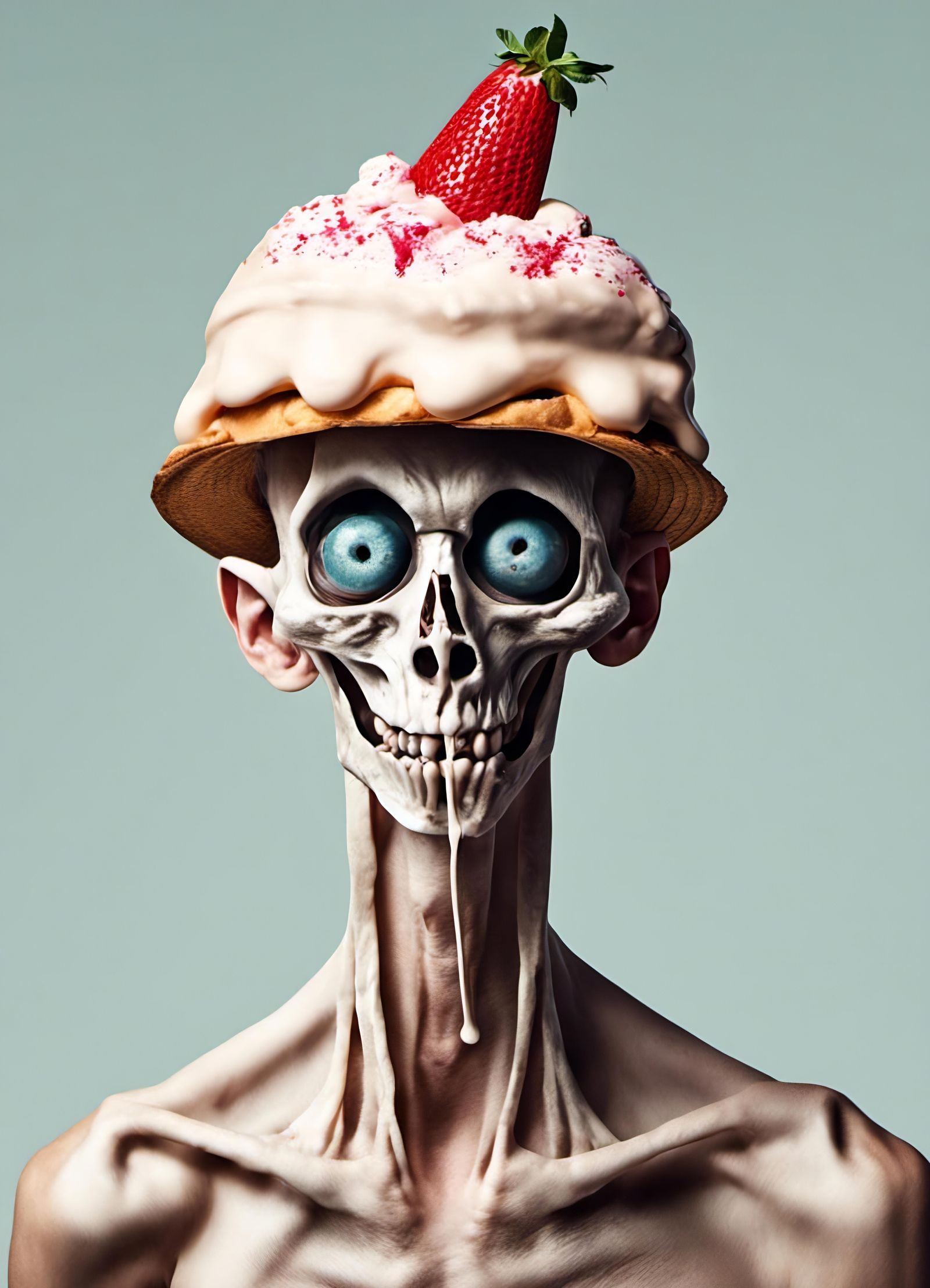 Disturbing Image: Starving Person Eats Ice Cream