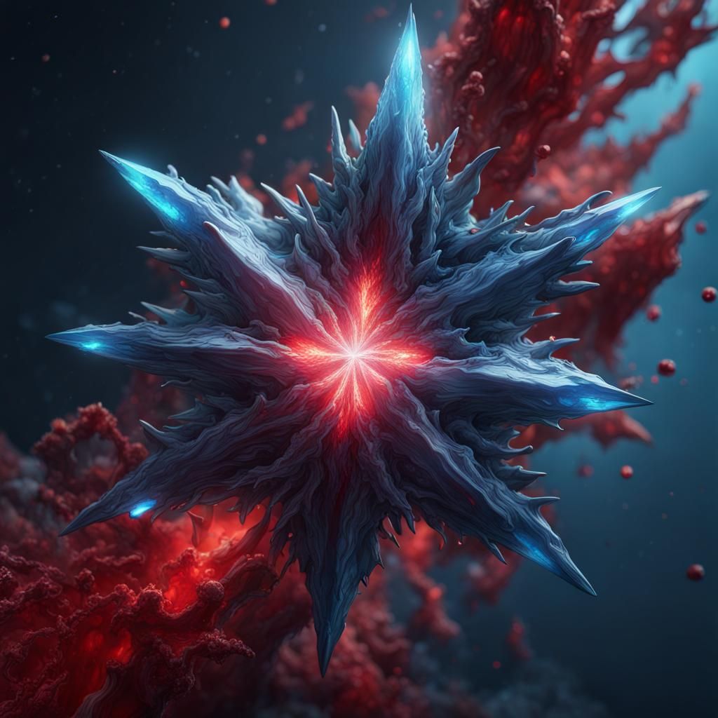 Blood Crystal Star Splitting Ink: Detailed Matte Painting