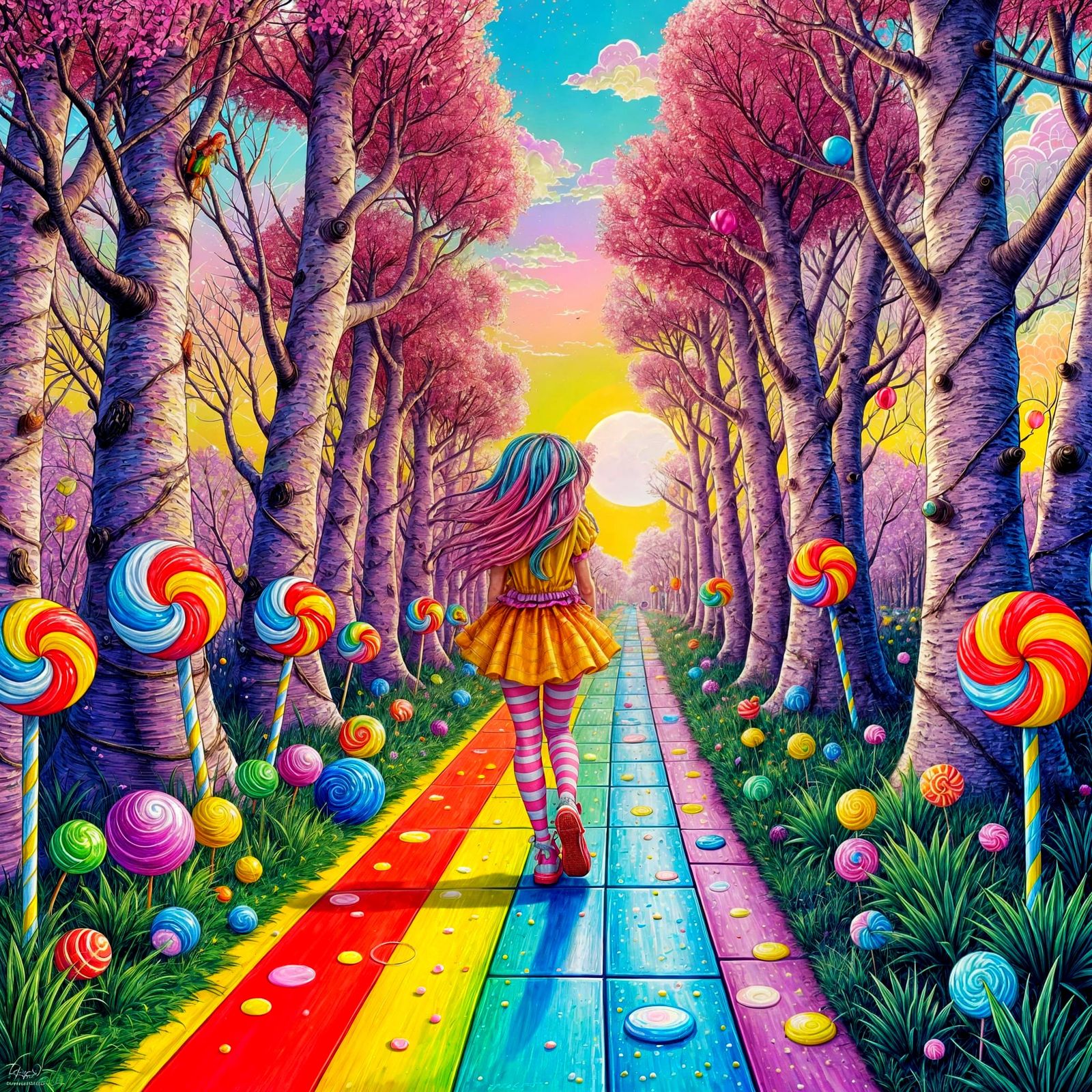 Rainbow Brite's Candy Forest Walk: Pen and Ink