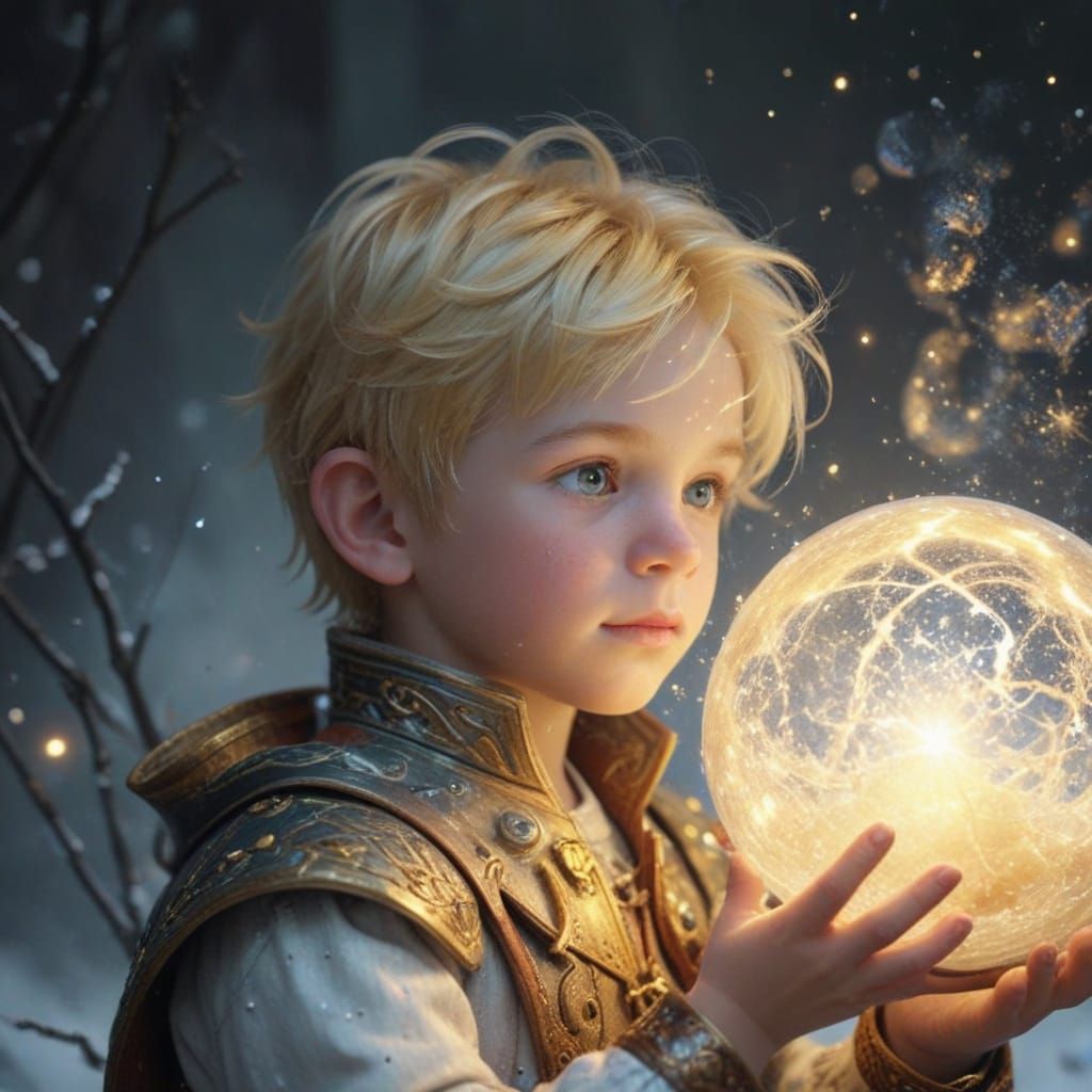 Blond Boy Portrait in Neo-Bubblecore Realism