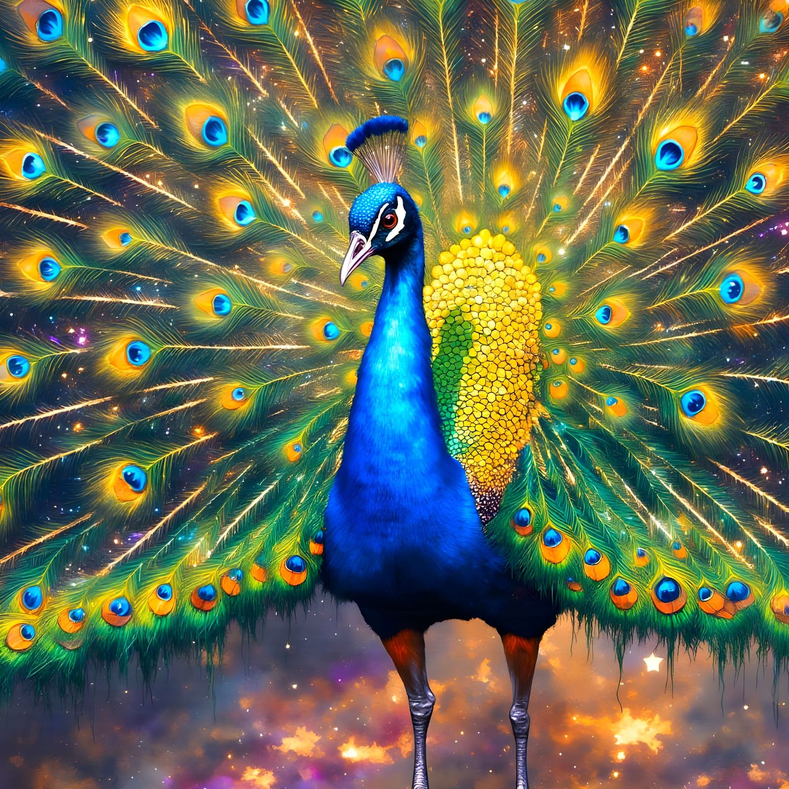 Peacock in Iridescent Splendor