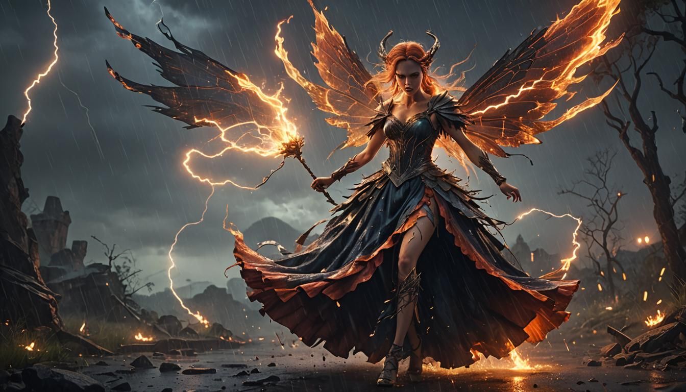 Angry Fairy Dances in Burning Skirt