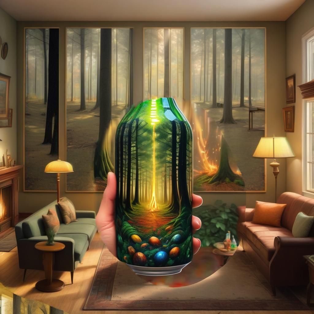 Escher-esque Puzzlebox with Abstract Cycles, Matte Painting