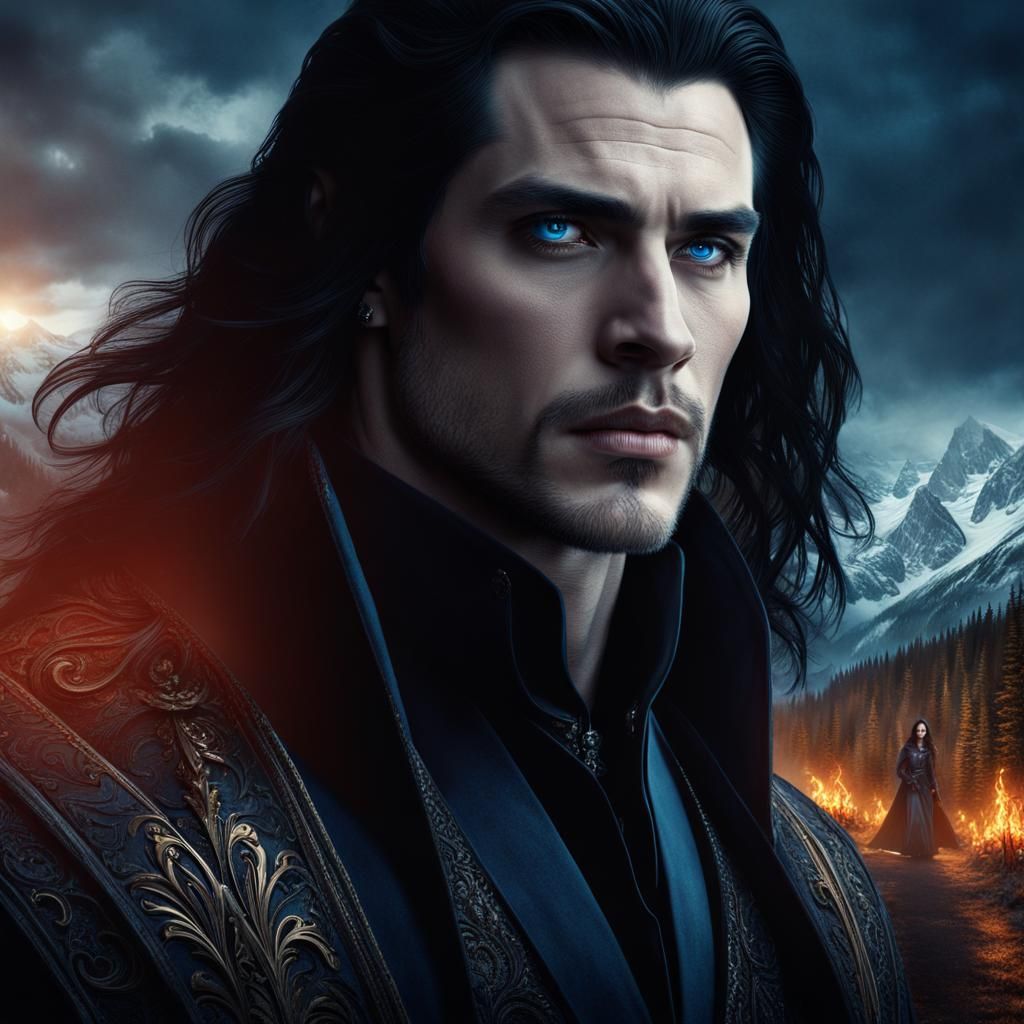 Elegant Vampire in Alaska, Digital Matte Painting