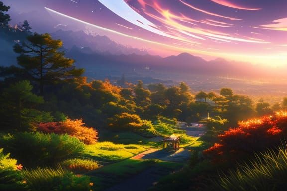 Mystical Anime Stars Sparkle in Nature's Embrace