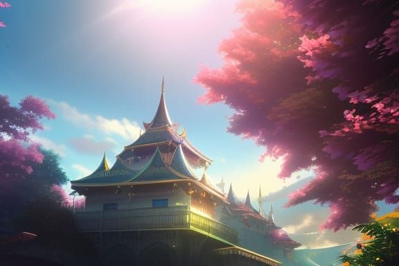 Mystical Anime Scene with Intricate Details