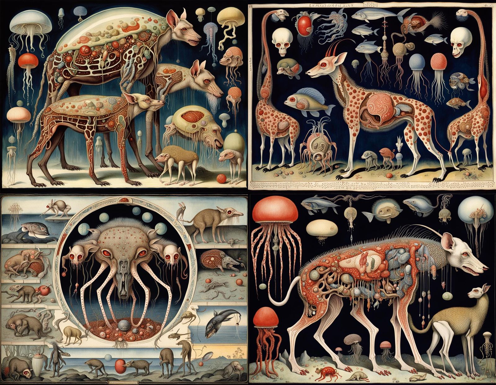 Surreal Arabian Creature with Entangled Internal Organs