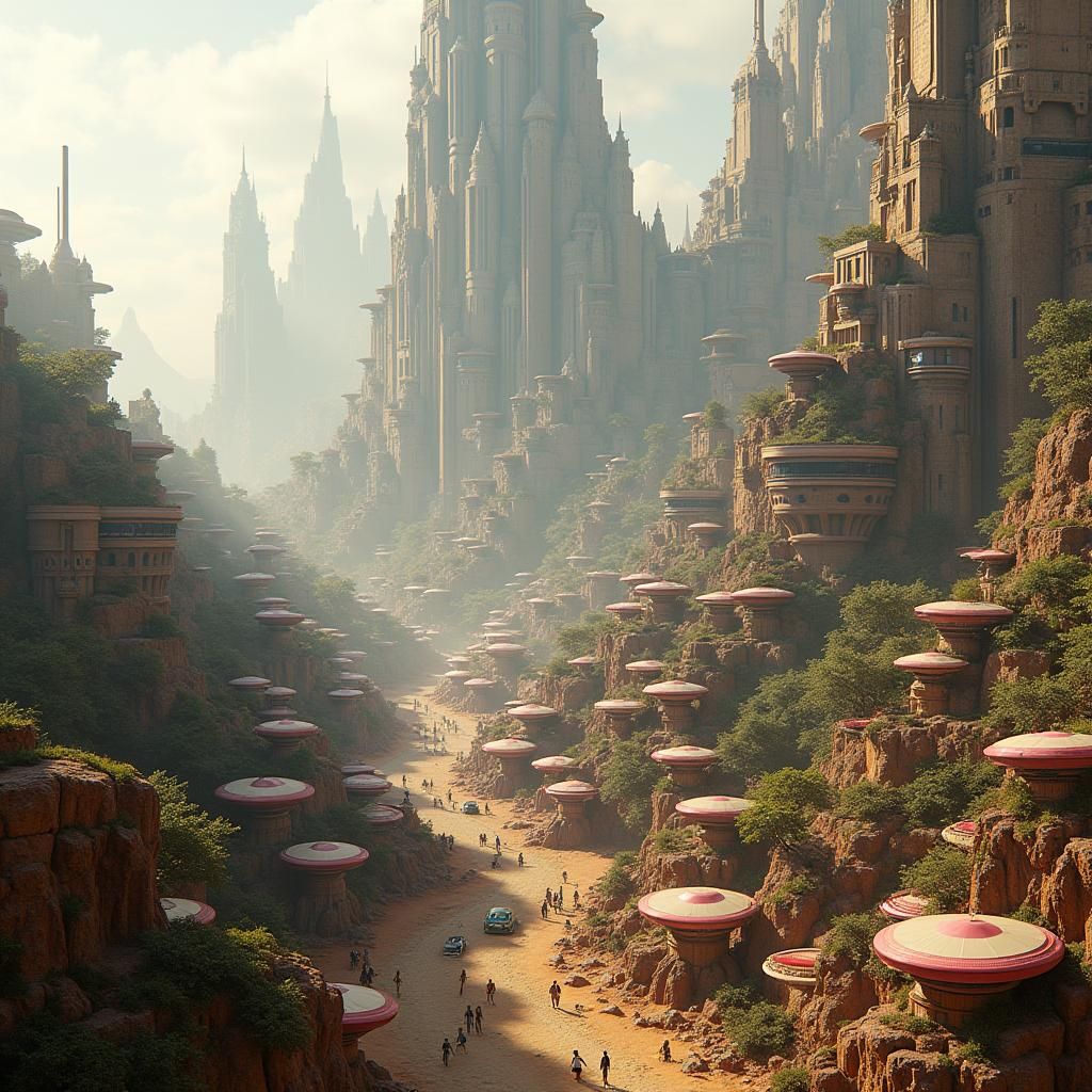 Futuristic Tropical Cityscape in Unreal Engine 5 Detail