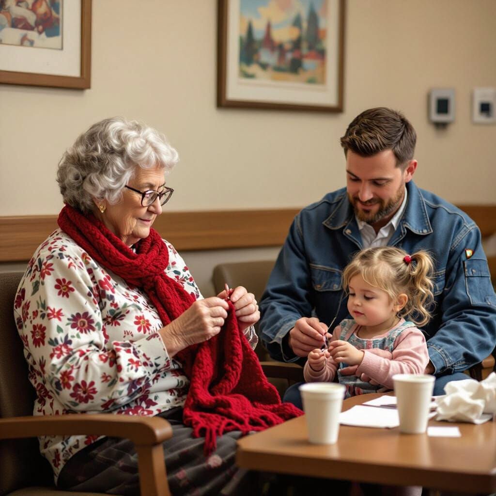 Warm Hospital Waiting Room Scene