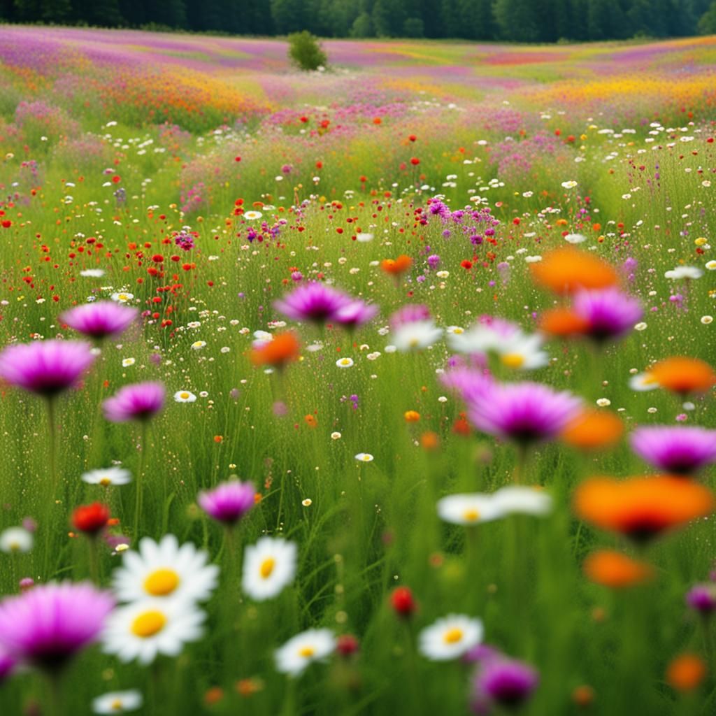 Beautiful Flower Meadow in Bloom