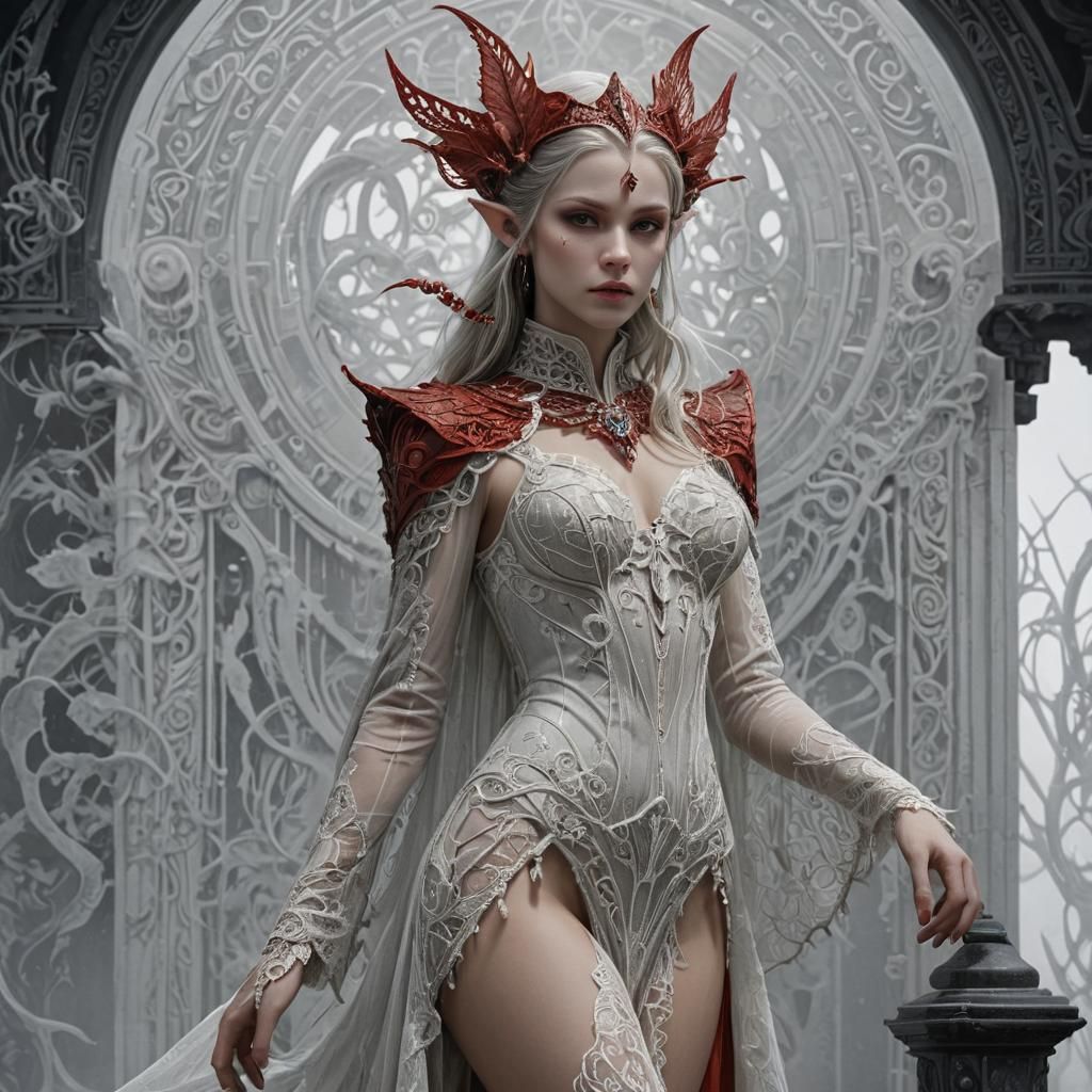 Timeless Clockwork Queen in Elegant Sci-Fi Elegance