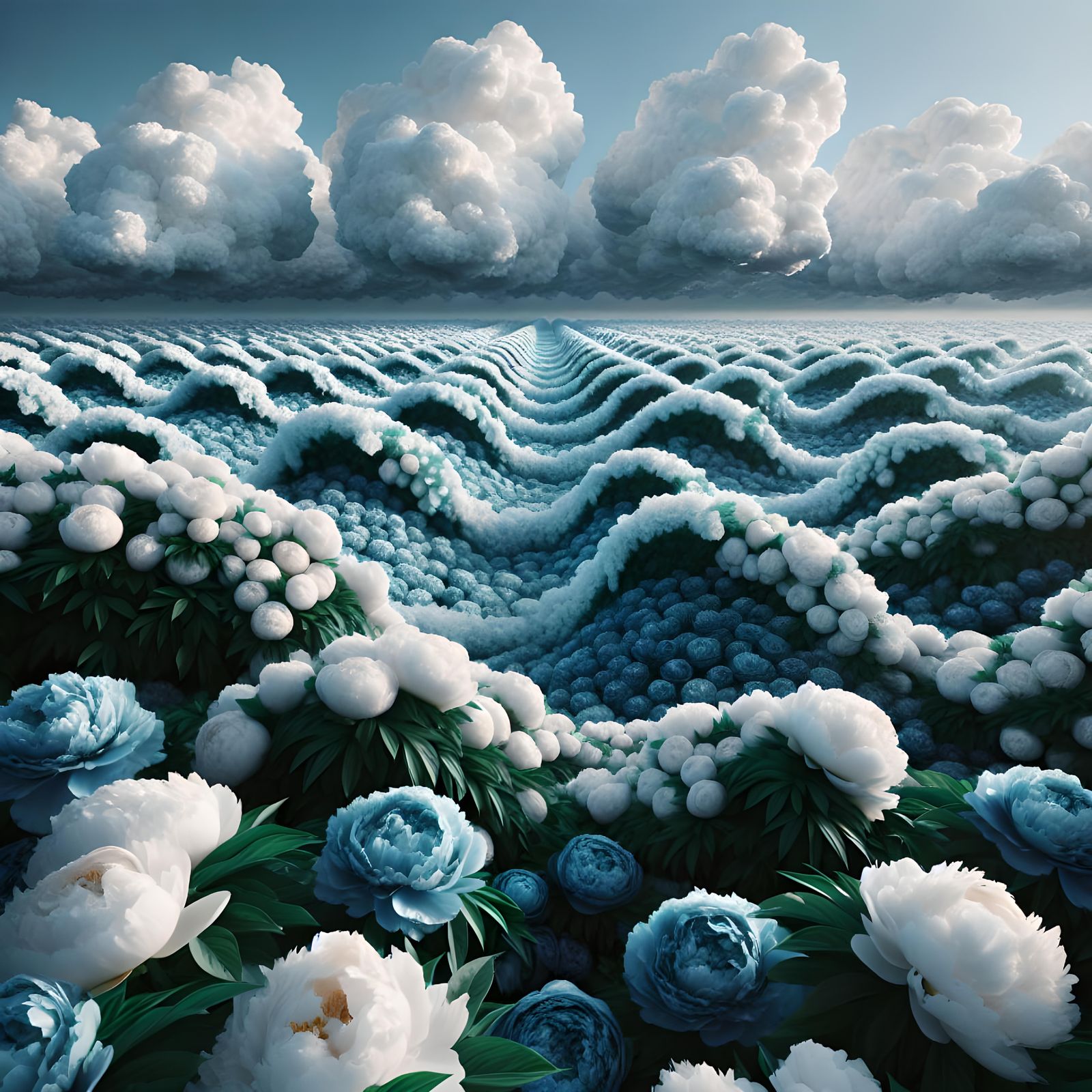 Peony Sea: A Surreal Floral Dreamscape