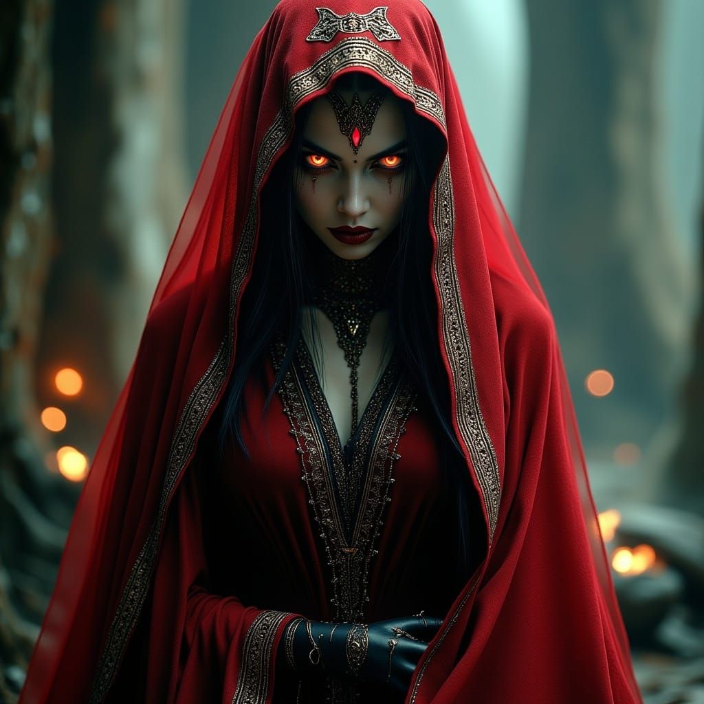 Mystical Conjurer Weaving a Dark Spell