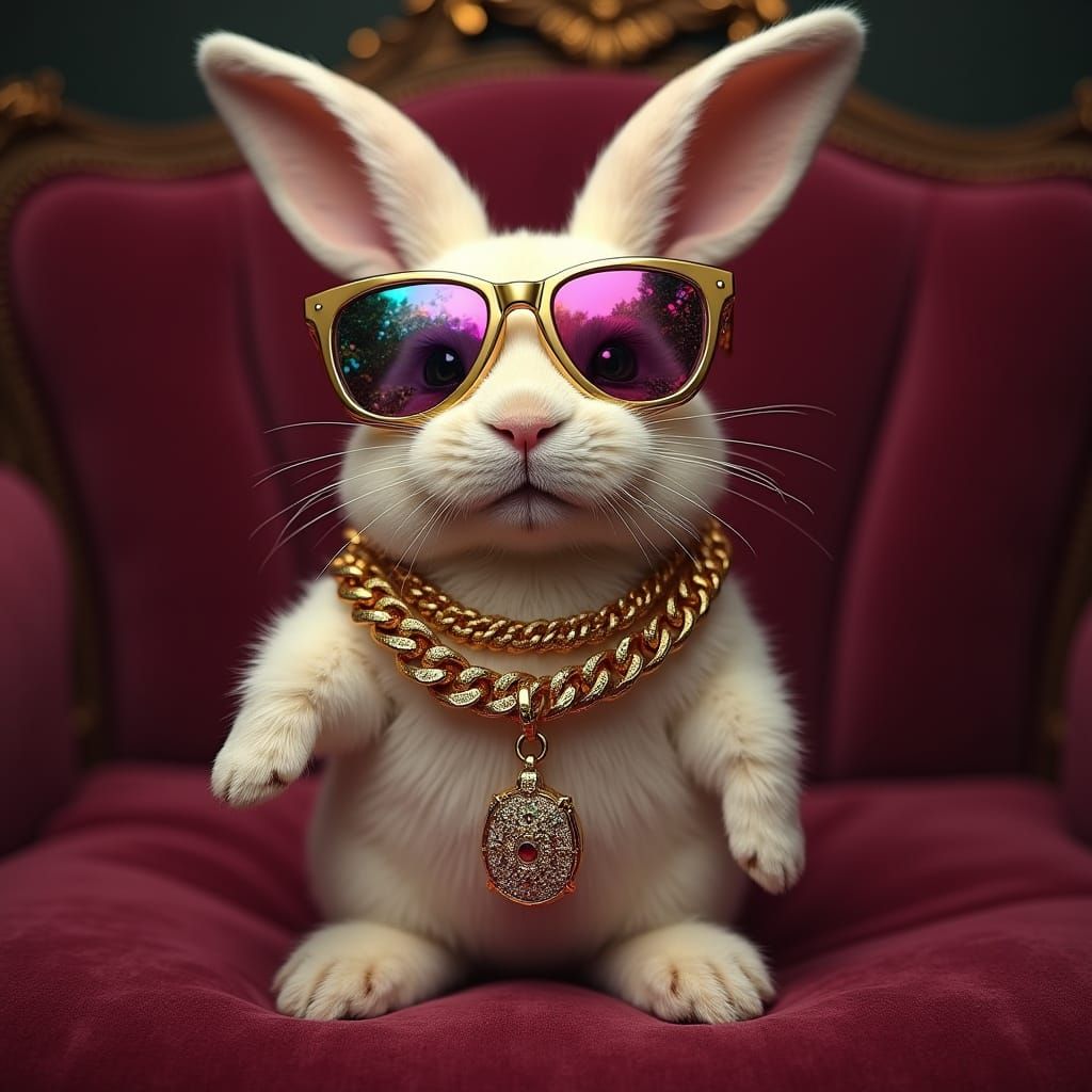 Luxury Bunny in Futuristic High-End Fashion