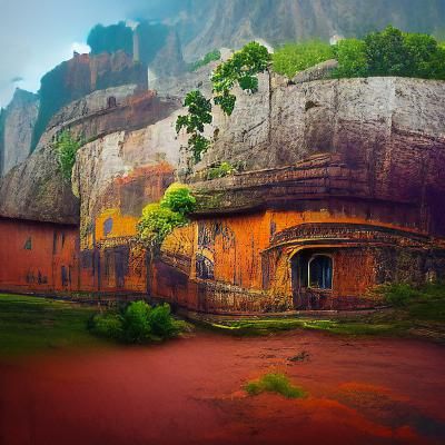 Sigiriya Rock Fortress: Detailed Matte Painting