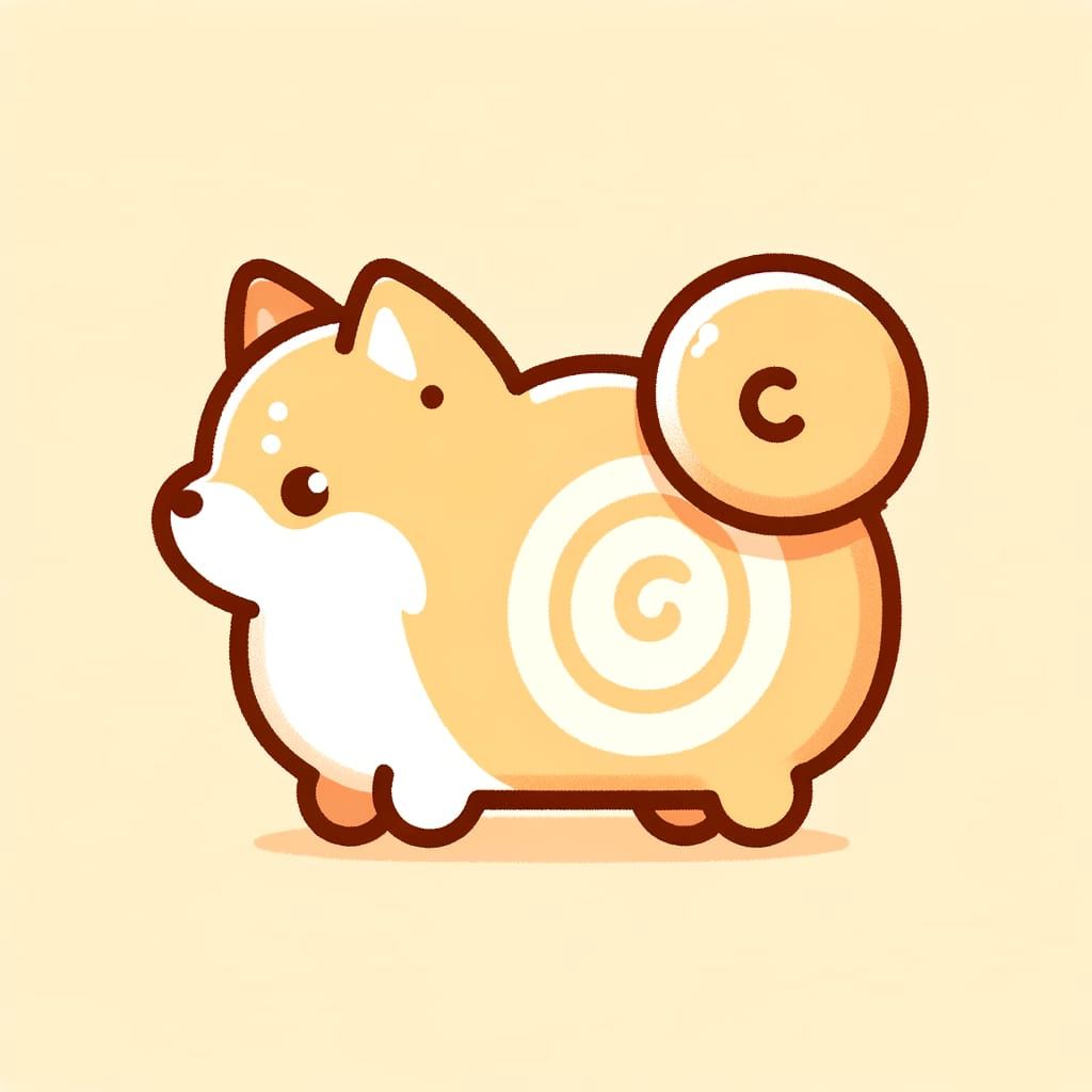 Cute Shiba Inu Logo as Swiss Roll