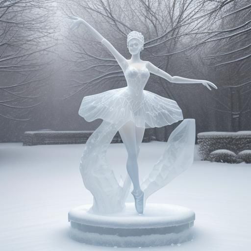 An ice sculpture of a BALLERINA!!!