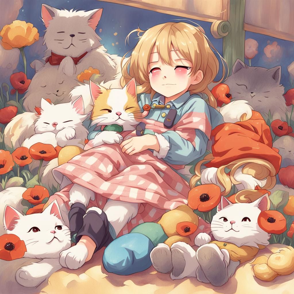 CatNap and DogDay in Anime Style