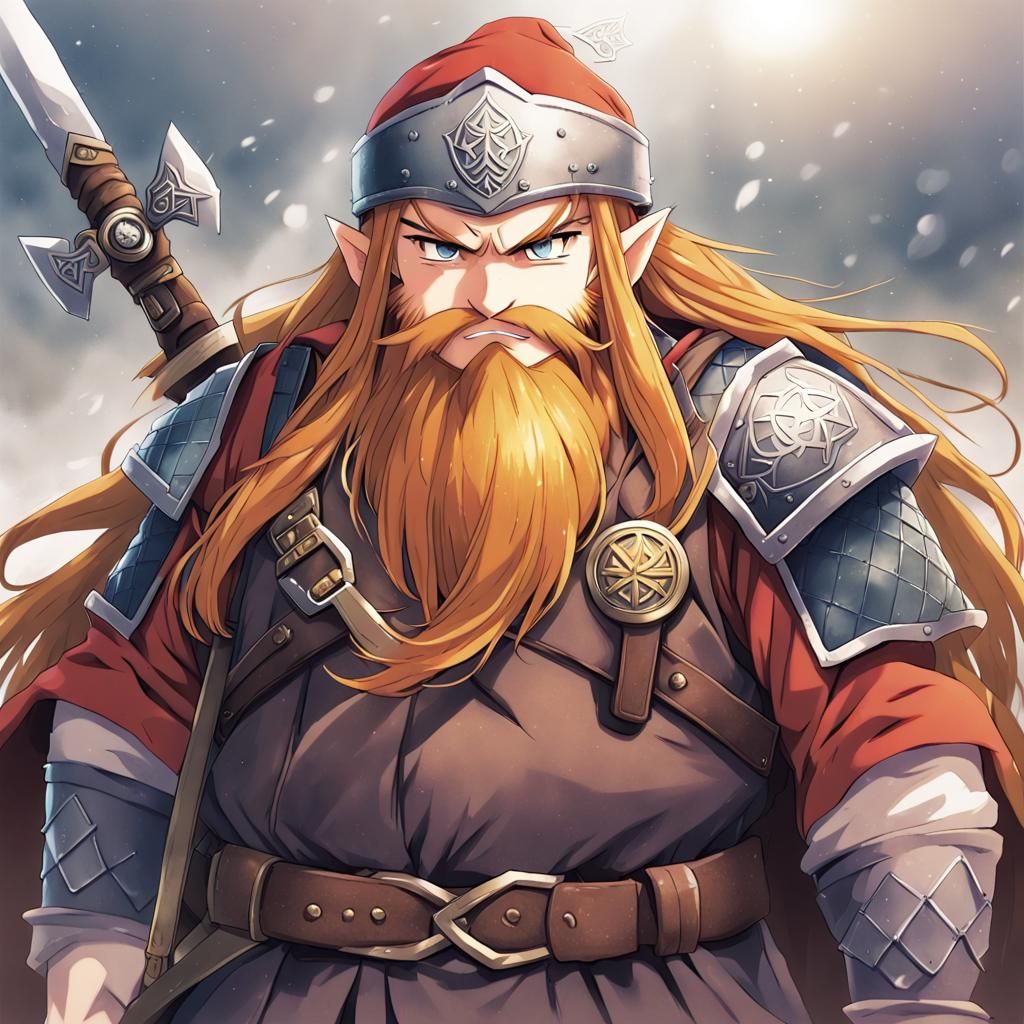 Gimli Portrait in Anime Style