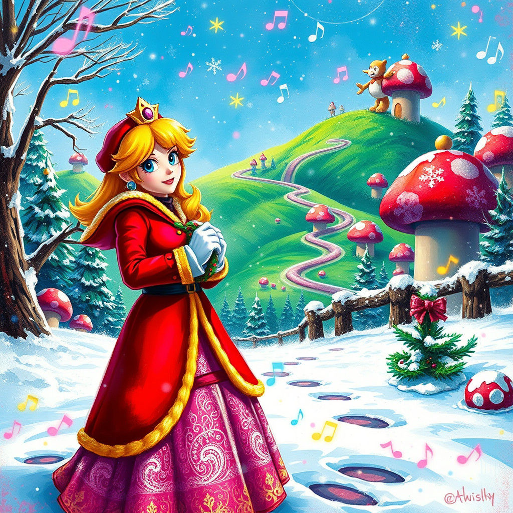 Princess Peach Christmas in Mushroom Kingdom, Graffiti Art